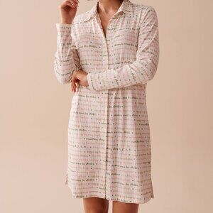 La Vien Rose XL Jersey Lightweight Matching Buttoned Nightgown + Pajama Pants